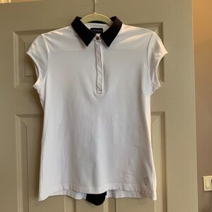 Golfino White/Navy Blue Golf Top sz 8